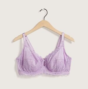Deesse Femme Couture Purple Lace Unlined Underwire Unpadded Bra 44H Lingerie